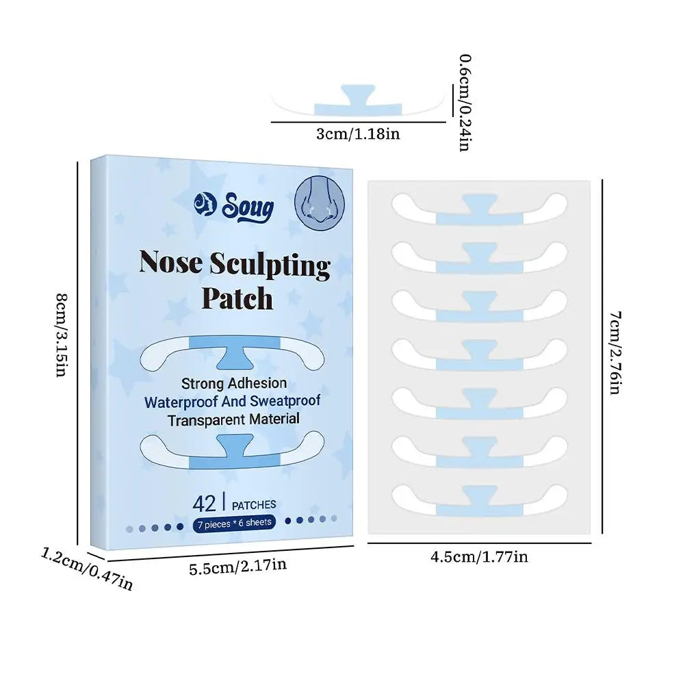 42PCs Invisible Shrink Nose Patch For Cosplay Lifting Nose Shrink Beauty Strips Slimming Nose Wing Stickers Nose Shaper Makeup