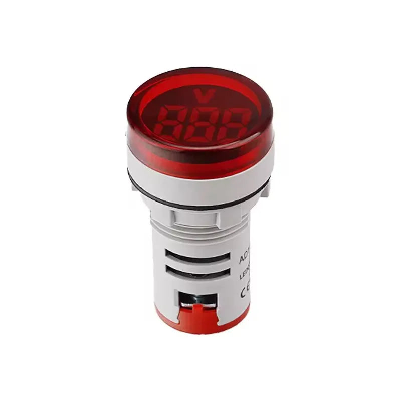 Mini LED Digital Display Voltmeter Alternating Current 60V-500V Digital Display Indicator Aperture 22mm Signal Lamp