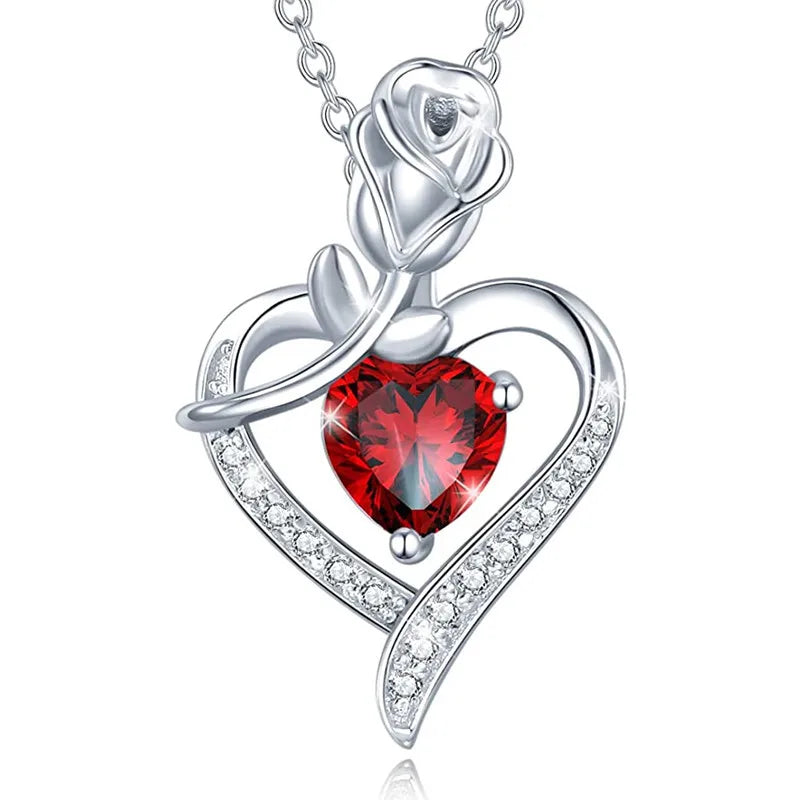 Heart Pendant Necklace for Women – Rhinestone Hollow Design, Mood Tracker, Mother's Day & Best Friend Gift