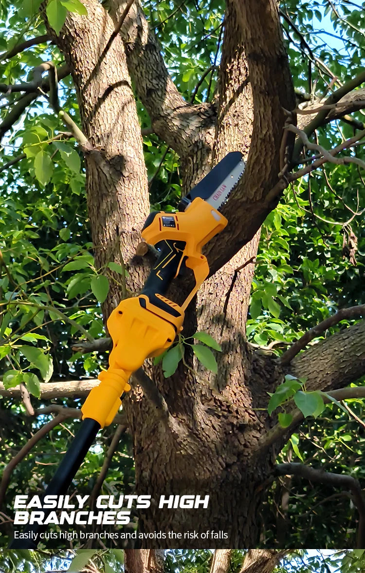 Brushless 6 Inch Electric Chainsaw Telescoping Pole Pruner High Branch Saw Garden Tree Pruning Tool For Dewalt 20V Battery Pin