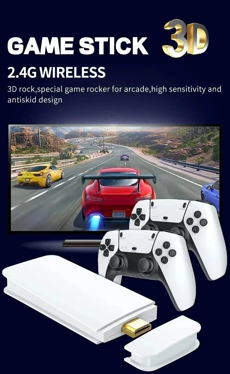 Wireless Gamepads M15 Game Stick Mini TV Handheld Game Console Video Game 256G 20000Plus Retro Game HD Output Two Player for PS1