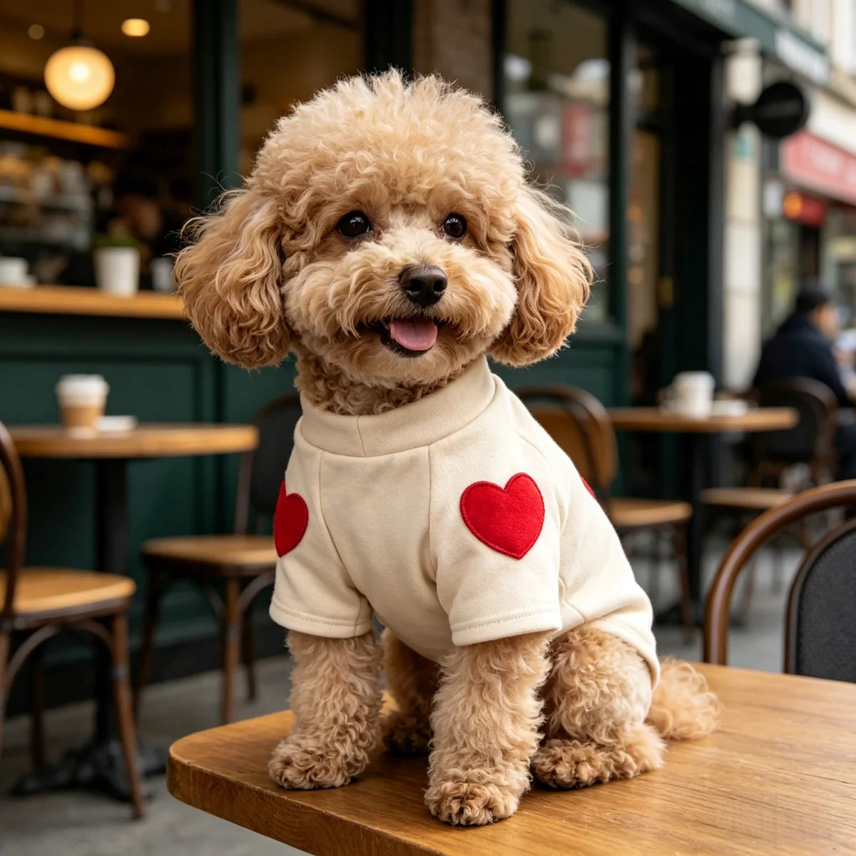 Heart Print Dog Sweatshirt - Cute Love Pet Sweater for Small Dogs - photo 2