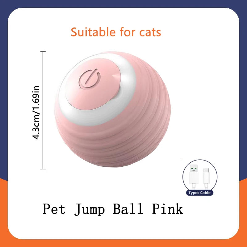 Smart Electric Rolling Cat Toy Ball – USB Rechargeable Automatic Interactive Teaser | Moving Bouncing Ball for Cats