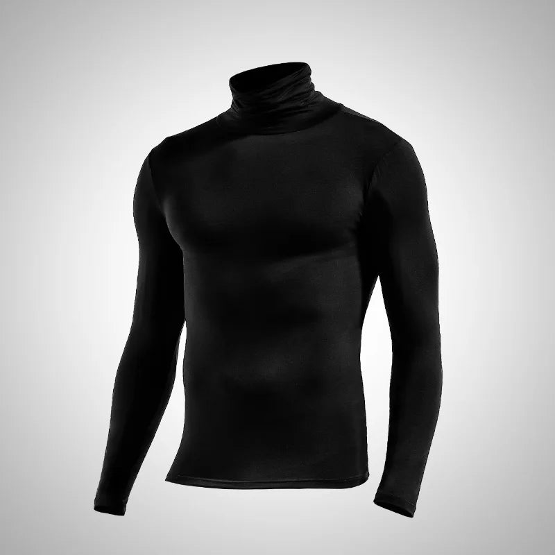 Men's Turtleneck Thermal Base Layer Top - Slim Long Sleeve Undershirt