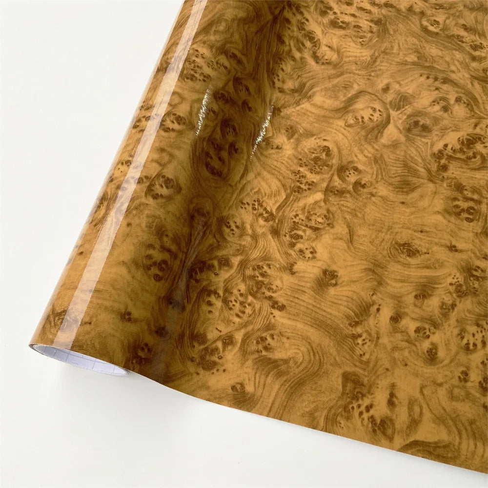 Wood Vinyl Wrap Film Car Sticker Interior Furniture Bubble Free Self Adhesive Wooden Textured Grain Decorative Film Cabinet