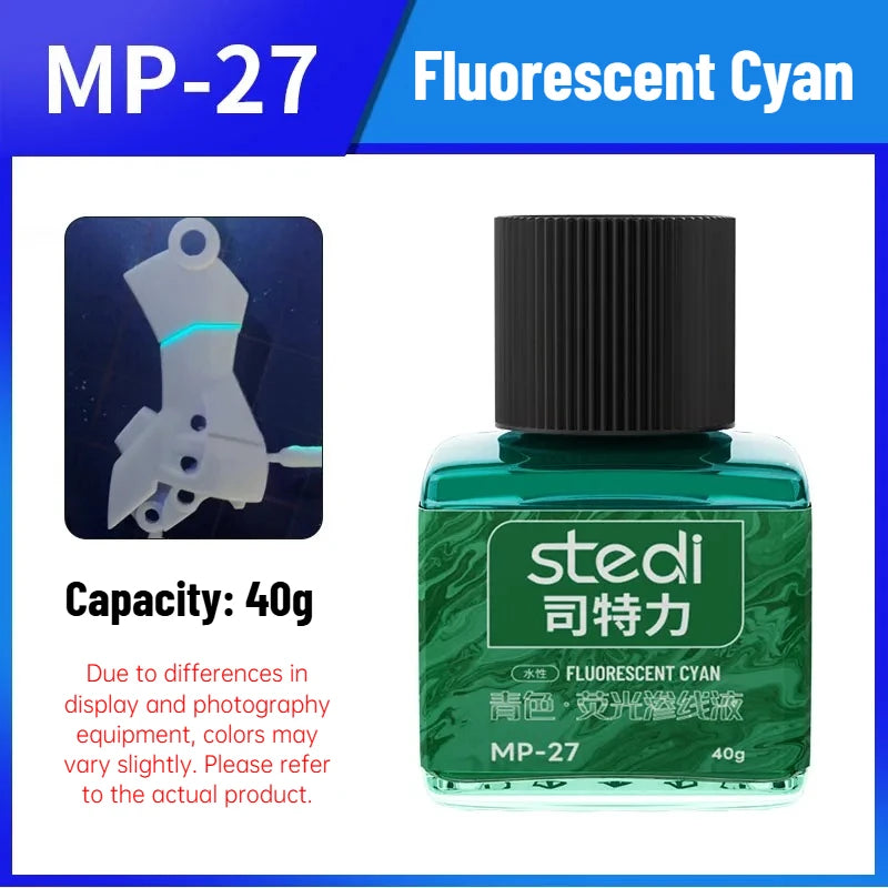 Stedi MP-20~MP-29 Fluorescent Panel Line Acrylic Paint 40g for Model Building Fluorescent Ink Panel Line Accent Color Assembly