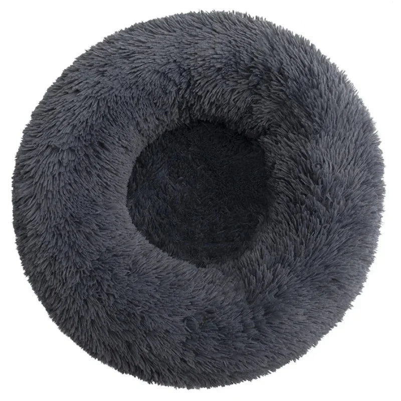 Round Plush Pet Bed — Super-Soft Washable Bed for Cats & Dogs (40–90cm)