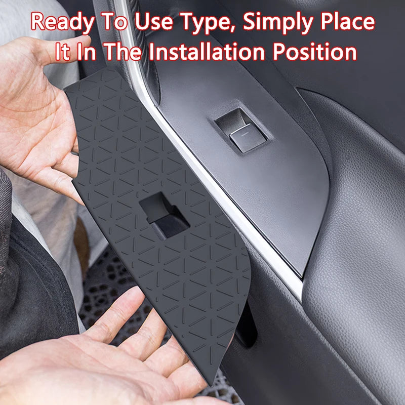 Car Window Lift Button Panel Silicone Mat Protect Anti-slip Door Button Panel Pad Fit For Toyota RAV4 20-25 Interior Accessories