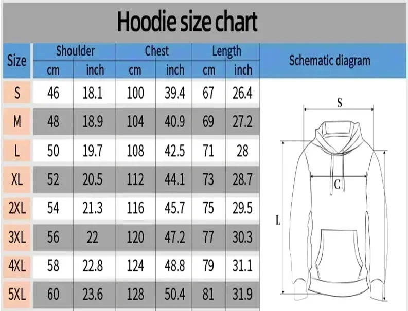 Gothic Cartoon Print Hoodie, Unisex Pullover