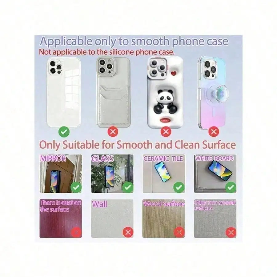 1pc Silicone Suction Cup Phone Case Mount Double Sided,Silicone Octo Cup Buddy Sticky Grip Holder For Cellphone, Hands-Free