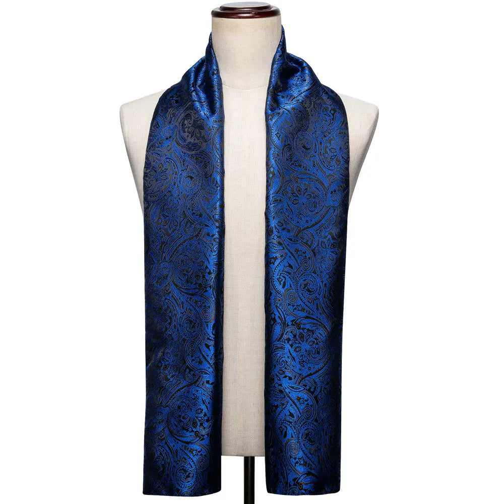 Men's Purple Paisley Long Scarf - 160cm Winter Wrap - photo 21