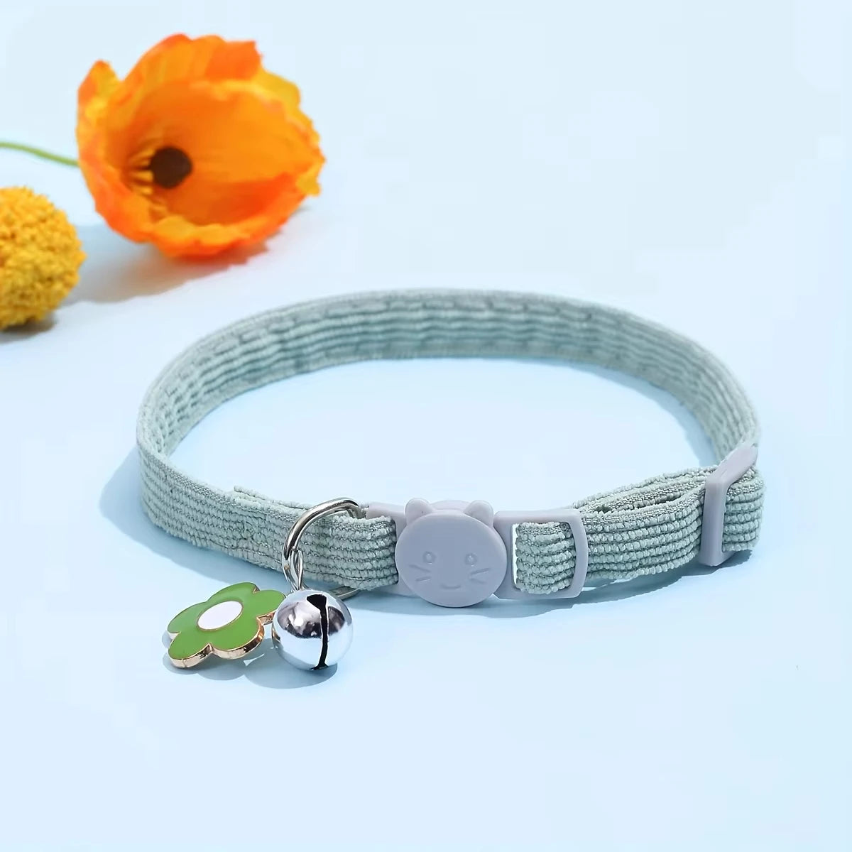 Adjustable Cat Collar with Bell - Flower Charm Safety Collar – photo 6