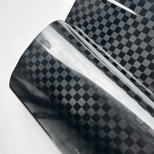 Premium High Gloss 9D Plaid Pattern Forged Carbon Fiber Film Car Wrap Vinyl Covering Film Air Release Self-Adhesive Auto Sticker