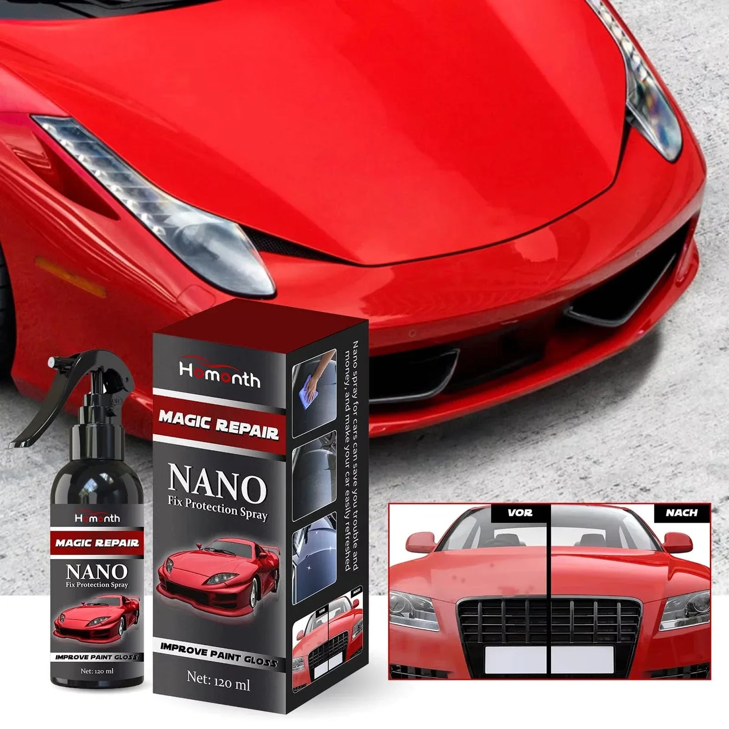 Graphene nano-ceramic car coating kit, universal professional car beauty, high gloss car paint protection, long-lasting gloss