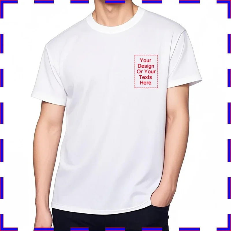 Men's Customizable T-Shirt Crew Neck Comfortable Stylish Fit Personalized Perfect for Men's Designs or Messages Custom T Shirt
