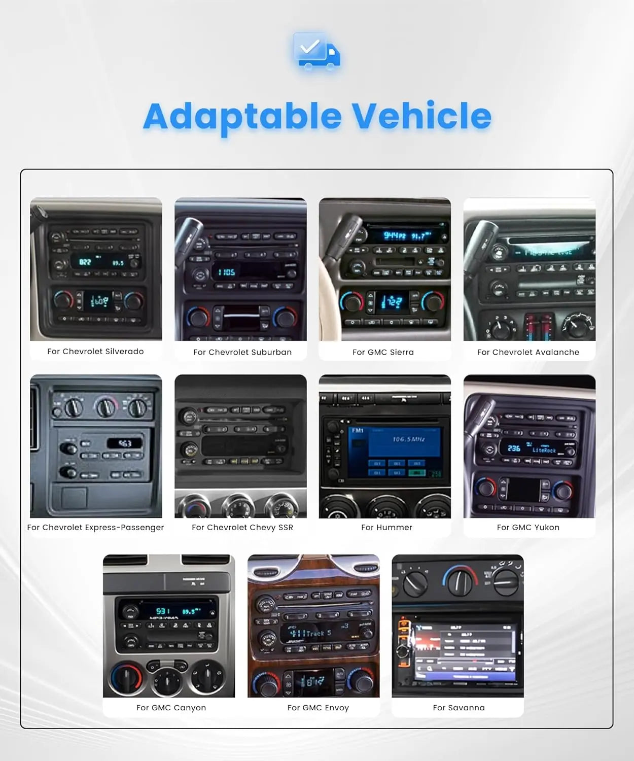 7inch Android 13 Touch Screen Car Stereo Radio 2+64GB GPS Navigation For Chevy Silverado 1500/2500/3500 2003-2006 Tahoe 2003-2006 GMC Sierra 1500/2500/3500 2003-2006 Yukon 2004-2006 Support CarPlay Backup Camera Bluetooth AHD