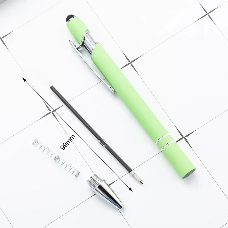 20-200 pens Wholesale Metal Ballpoint Pen Touch Screen Pen Office School Advertising Pen Custom Logo Text Laser Engraving