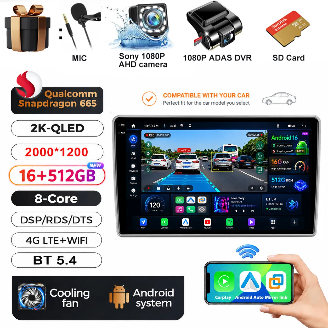 Car Radio Android 15 For Chevrolet Silverado GMC Sierra 2014 2015 2016 2017 2018 5G WIFI Viedo Player DSP Wireless RDS QLED IPS