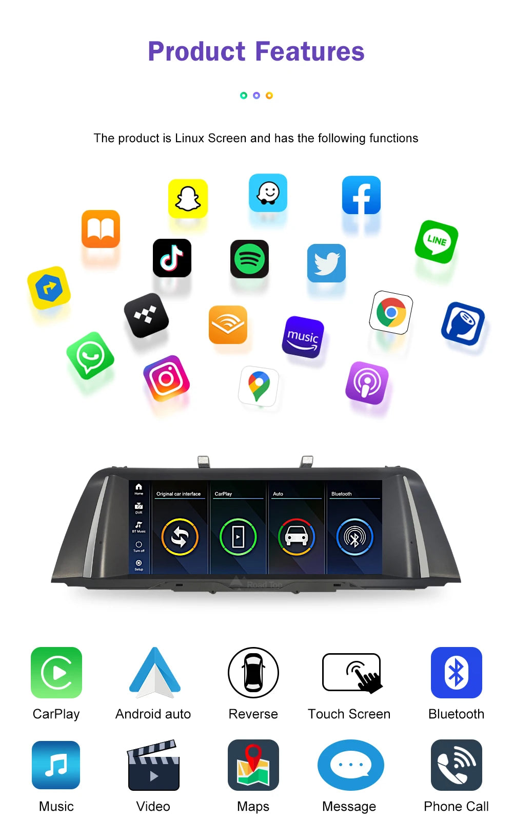 10.25" 12.3" Multimedia Touch Screen For BMW 5 Series F10 F11 CIC NBT System 2026-2026 Wireless Carplay Android Auto Car Radio
