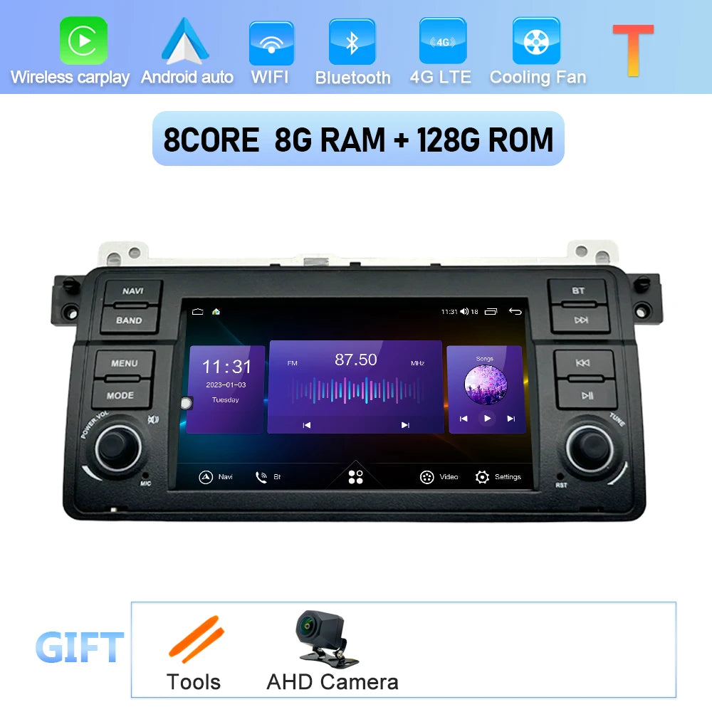 Car Stereo with Apple CarPlay & Android Auto, Compatible with BMW 3 Series E46 (1999-2005)