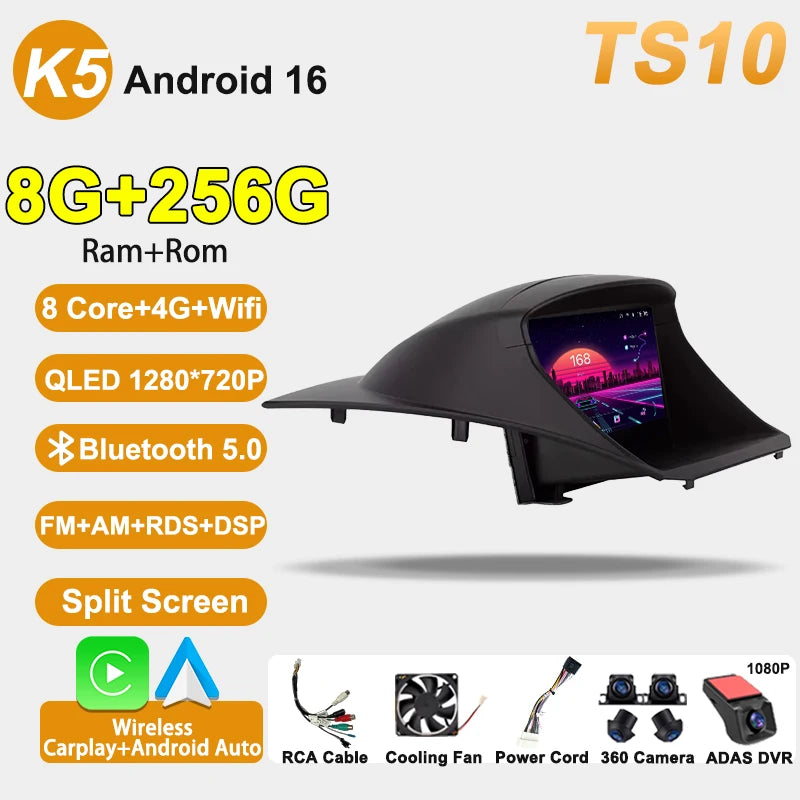 Car Radio Android 16 8 Core For Ford Fiesta MK6 MK7 2009-2017 GPS Navigation Smart Car Systems Wireless CarPlay Auto BT FM RDS