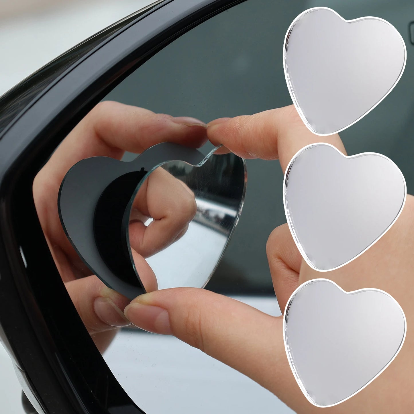 New Adjustable Heart Shaped Car Reversing Aid Rearview Convex Mirror Car Blind Spot Rearview Mirror 360 Degree 2PCS/SET