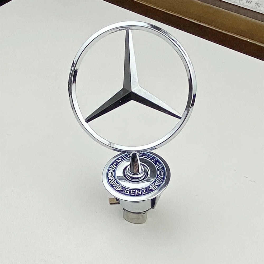 1pcs 44MM Chrome Car Star Hood Badge Front Emblem Logo for Mercedes Benz C E S Class W204 W205 W212 W213 W211 W220 W222 W223