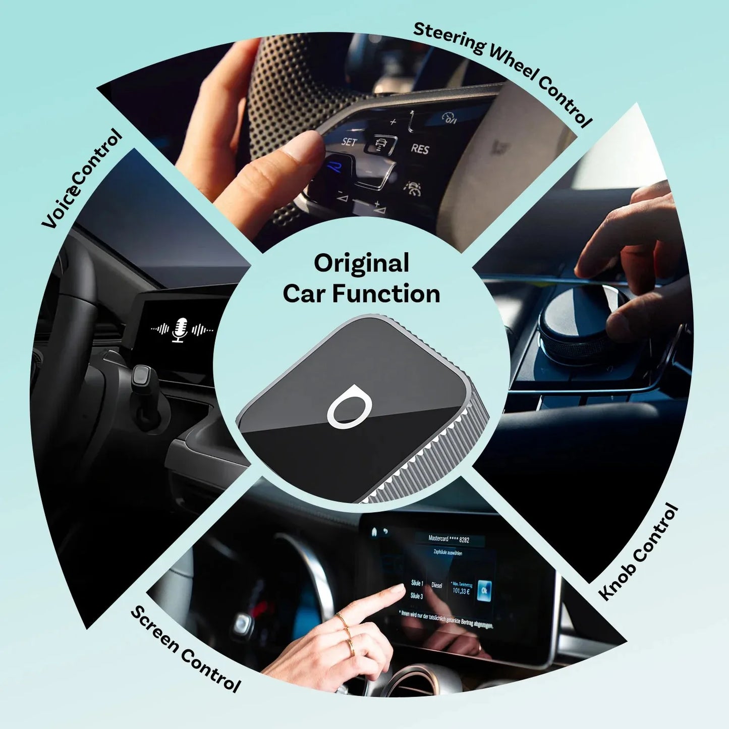 OTTOCAST Mini Slim Cube Wireless CarPlay Android Auto Adapter 2 in 1 USB AI Car Accessories for VW Haval Audi Kia Porsche Lexus