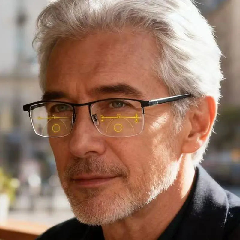 Multifocal Reading Glasses — Progressive Near and Far Lenses with Blue Light Filter