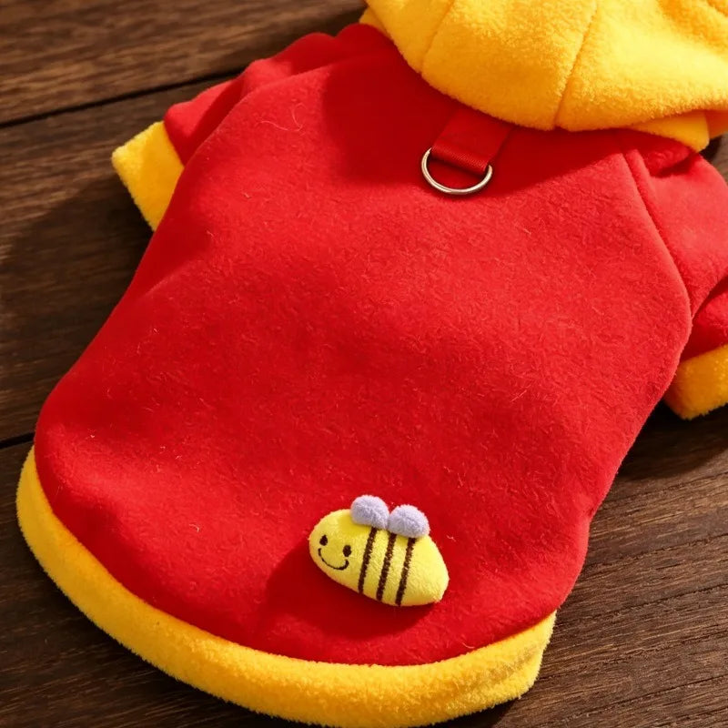 Cartoon Fleece Dog Hoodie - Warm Pullover for Small Dogs – photo 5