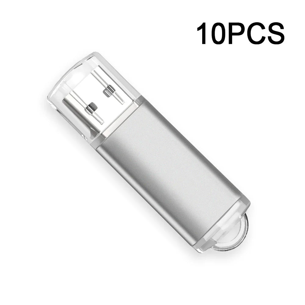 USB 2.0 Flash Drive 10-Pack — Bulk Color Memory Sticks 1GB to 128GB