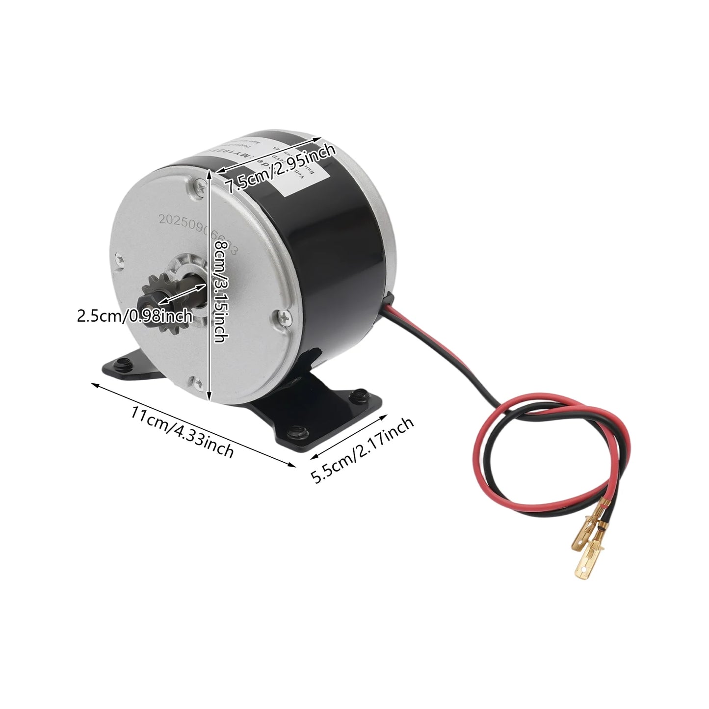 250W 24V Electric Motor with Sprocket Teeth Sprocket Motor Electric Scooter Motor 2750rpm for Electric Scooters Bicycles
