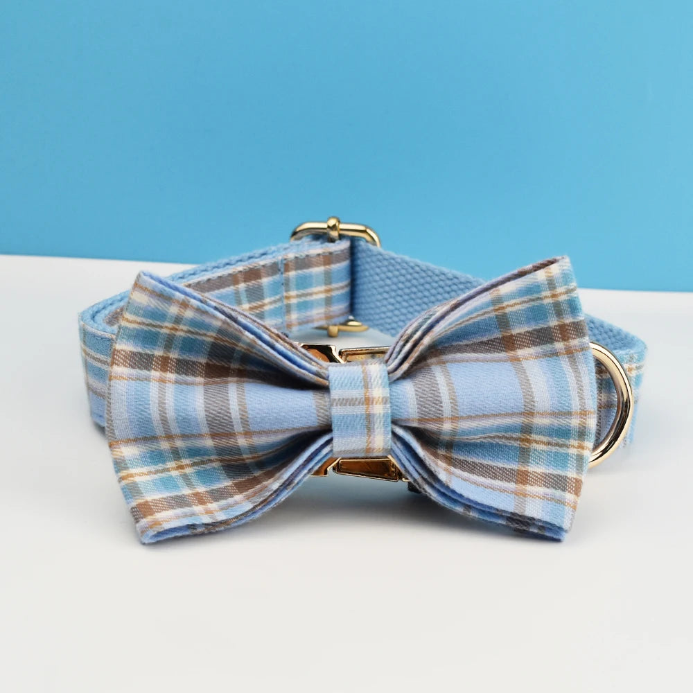 Padded Dog Collar & Leash Set - Plaid & Velvet Bow Styles, S-XL - photo 19