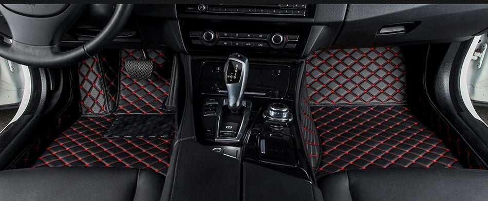 Custom-Fit Leather Car Floor Mats for Ford F-150 2009–2023 (Full Set)