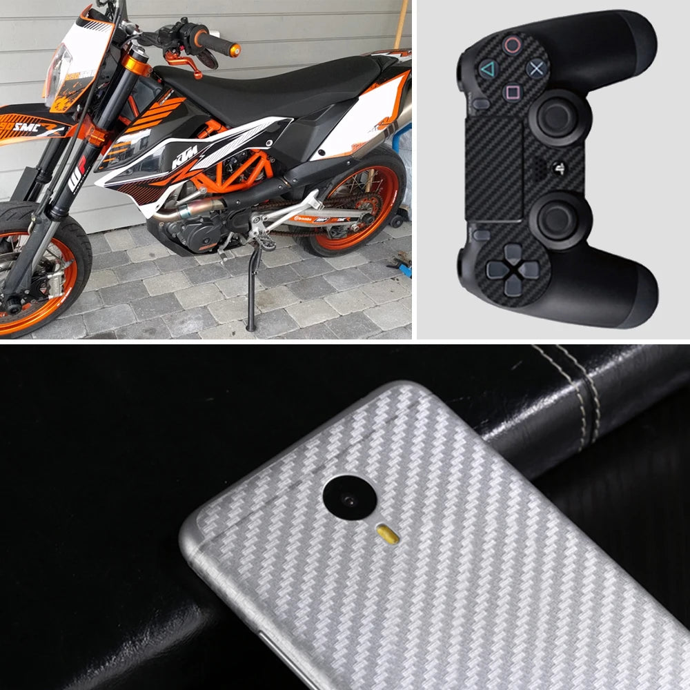 200cm*30cm 3D Carbon Fiber Vinyl Film 3M Car Stickers Waterproof DIY Motorcycle Automobiles Car Styling Wrap Roll Accessories