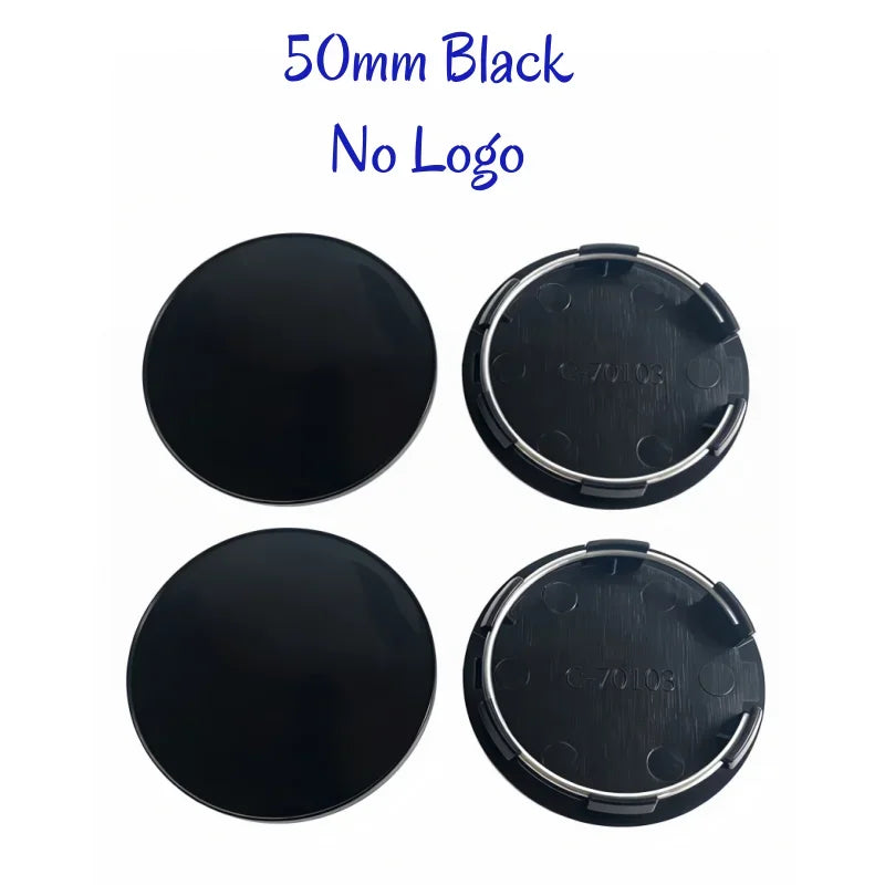 New 4pcs/Set No Logo 48mm 50mm 56mm 60mm 65mm 68mm Rim Blank Base Black Silver Tire Hub Caps External Refit Car Styling Accessor