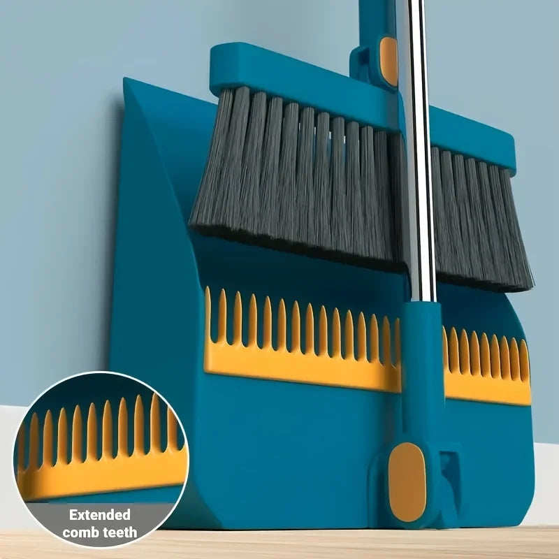 Set Broom and Dustpan with Long Handle – Durable Sweeping Kit for Home, Office, School, Dorm Cleaning