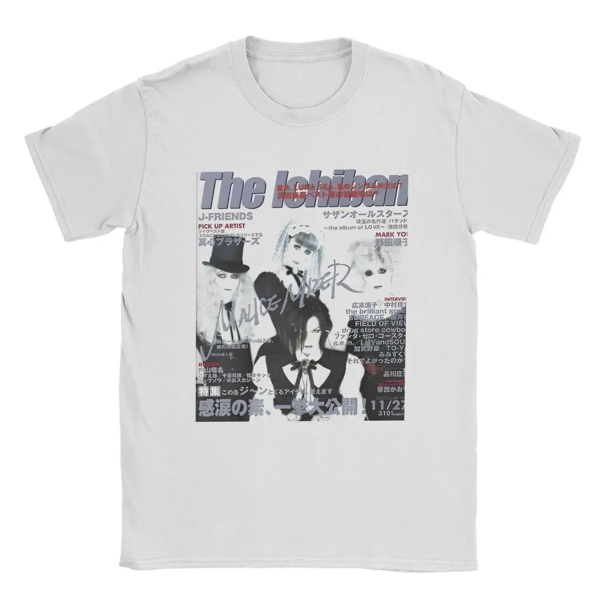 Malice Mizer Band Singer T Shirts Vintage T-Shirts Round Neck Rock Musician Tees Short Sleeve merchandise