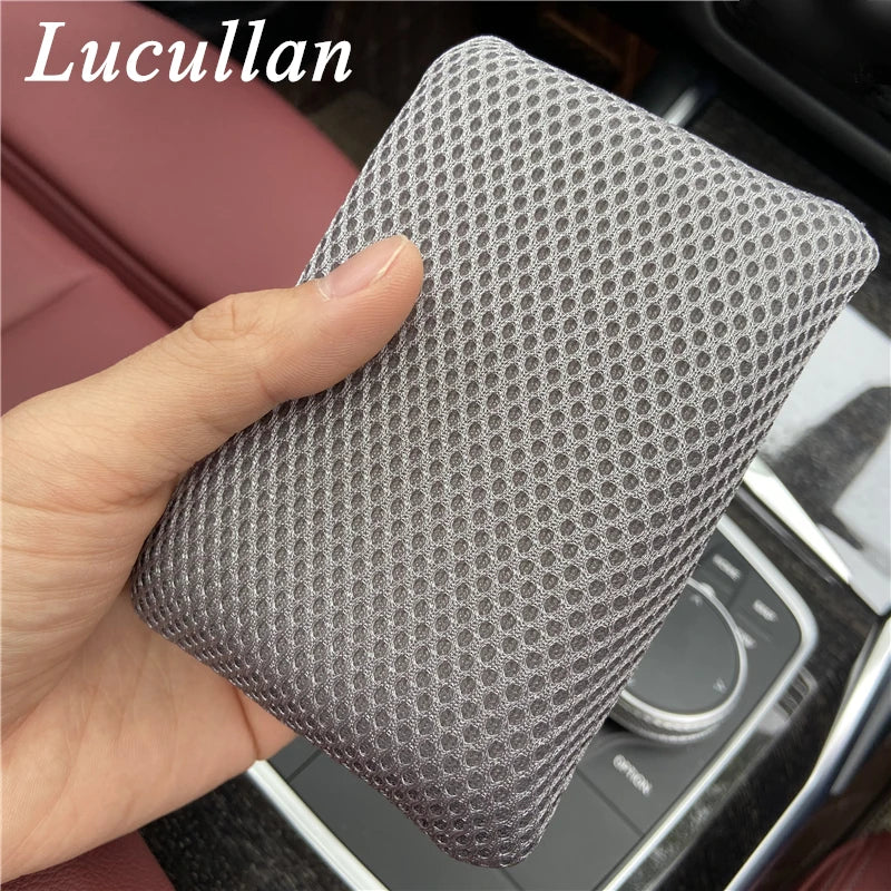 Lucullan 3 Color Microfiber Bug Sponge For Car Washing Ultra Soft Mesh Sponges to Clean Glass Paint Dirty