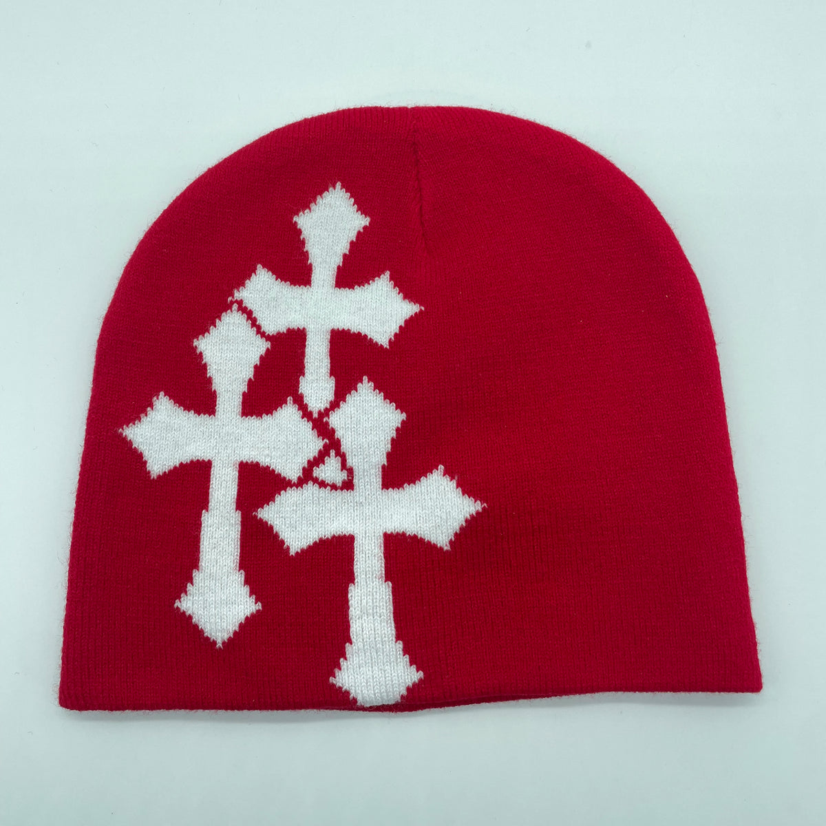 Cross Jacquard Knit Beanie, Hip Hop Hat