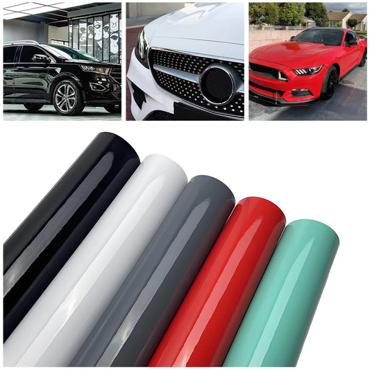 Red White Black Glossy Vinyl Wrap Film Car Stickers Air Bubble Free for Motorcycle Auto Tuning Accessories