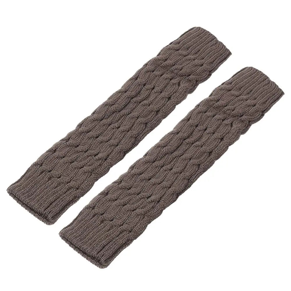 Women's Short Knit Leg Warmers - Boot Cuffs in Grey & Khaki - photo 23