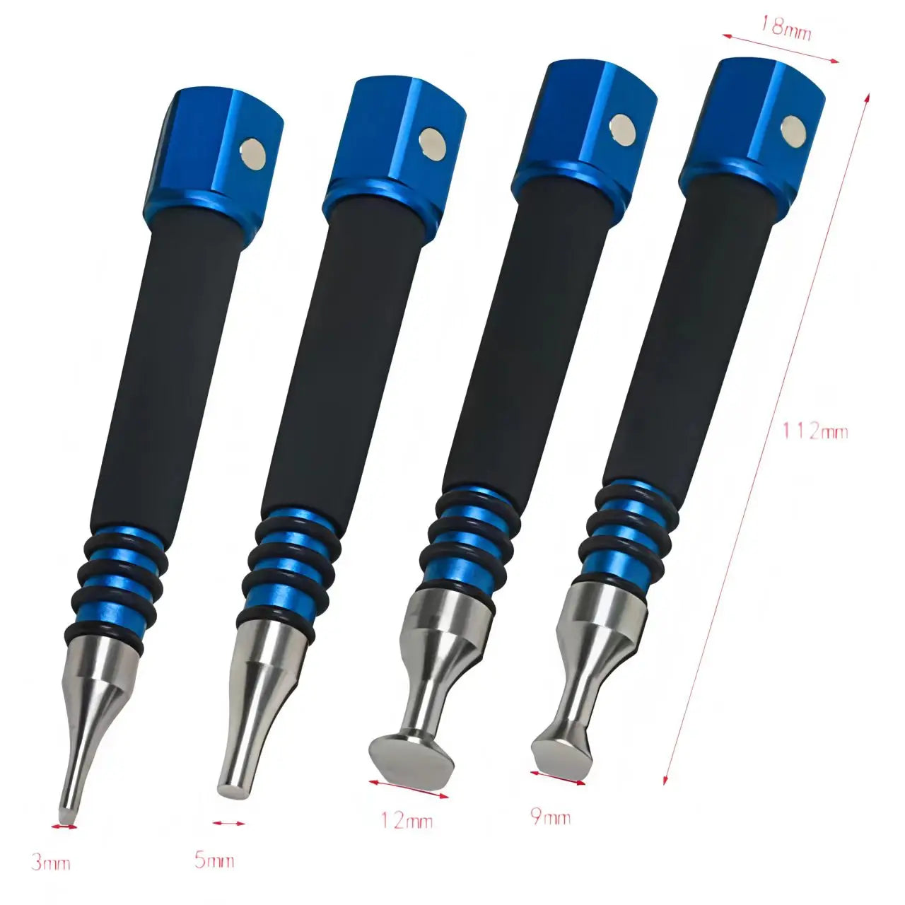PDR Car Dent Repair Magnetic Tapping Pen Set – 4 Size Professional Paintless Auto Dent Fix Tool Kit