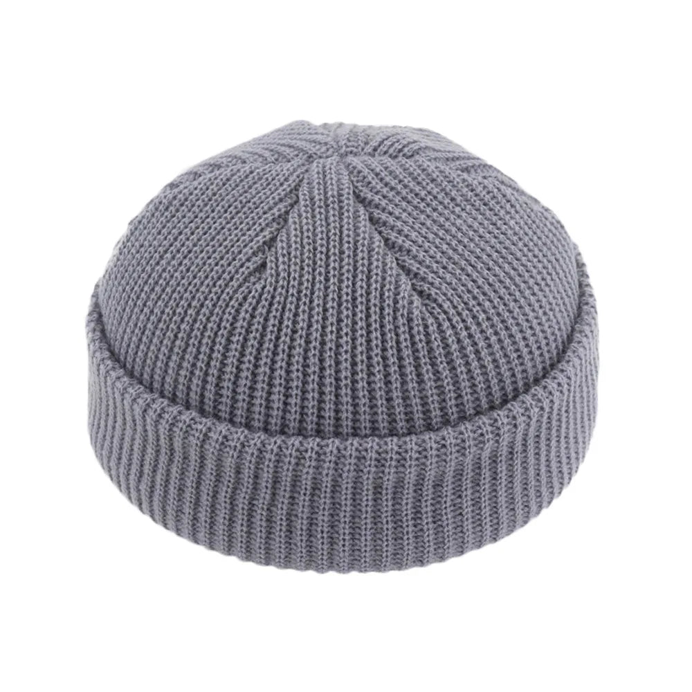 Retro Sailor Knit Beanie - Short Roll-Up Cuff Skull Cap, Unisex - photo 19