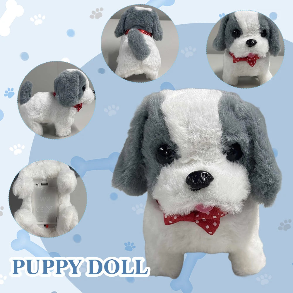 Electronic Robot Dog Interactive Plush Puppy Toy Realistic Puppy Cute Walking Stuffed Animal Dog Barking Tail Wagging for Gifts