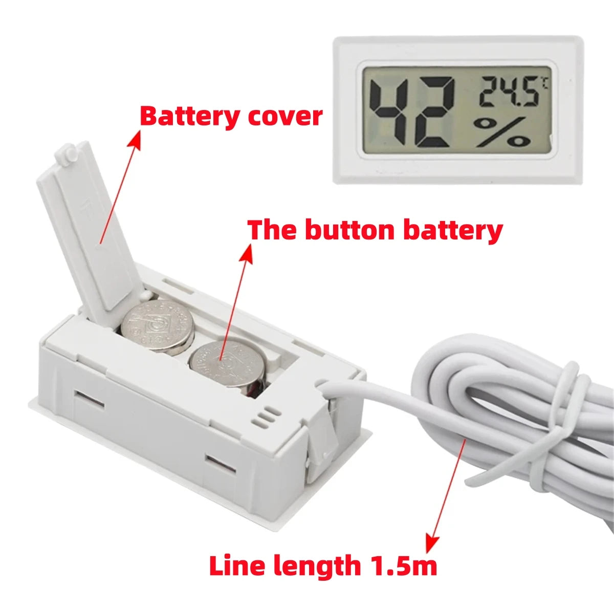 1 set Beekeeping Beehive LCD Digital Display Hygrothermograph Electronic Embedded Temperature & Humidity Meter Gauge Instruments