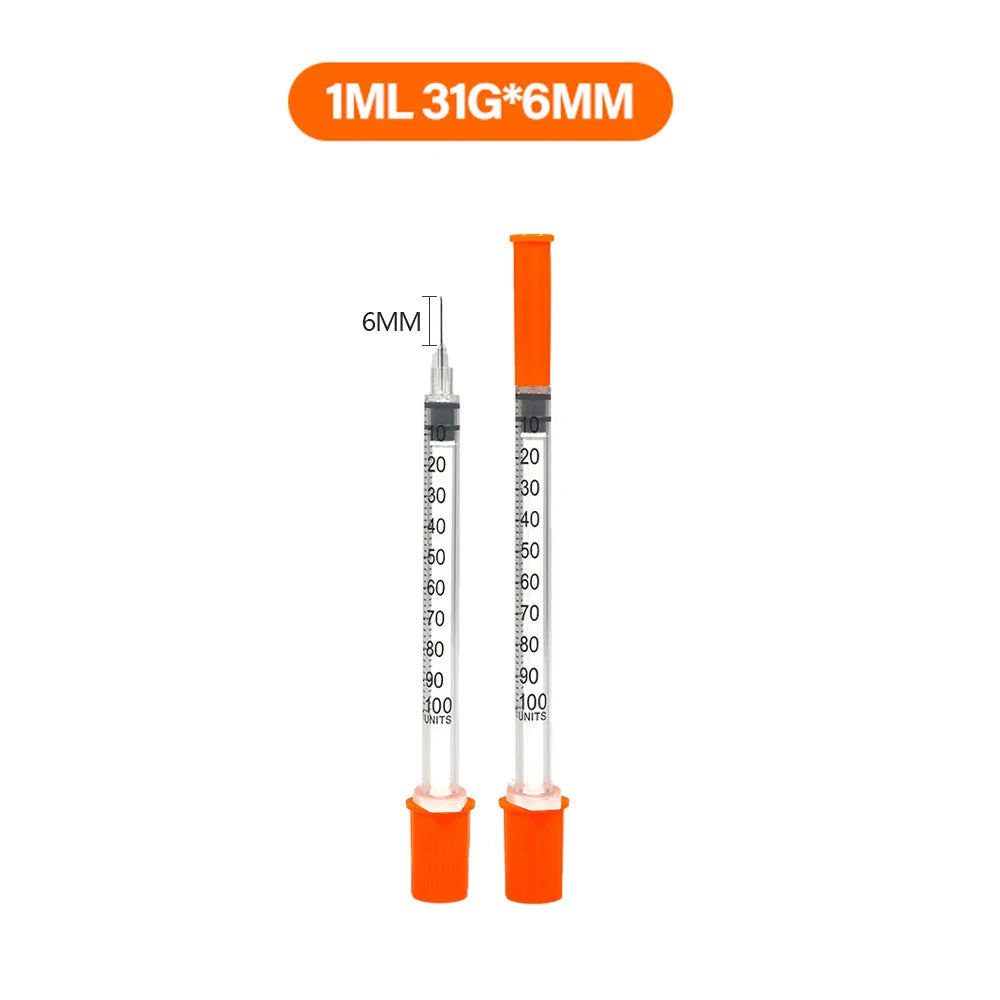 30PACK 0.3ml 0.5ml 1ml Disposable Individually Wrapped Insulin Syringe for Animals,Lab
