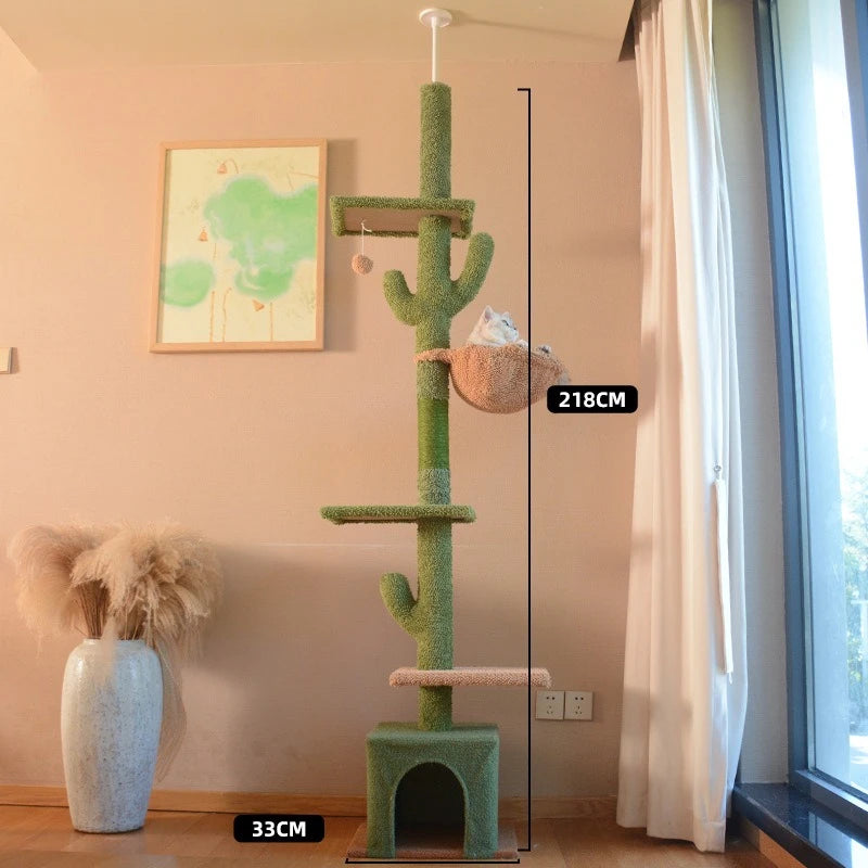Winter Cactus cat tree, cat climbing frame, cat climbing pole, cat jumping platform, cat tower, pet toys, pet climbing frame