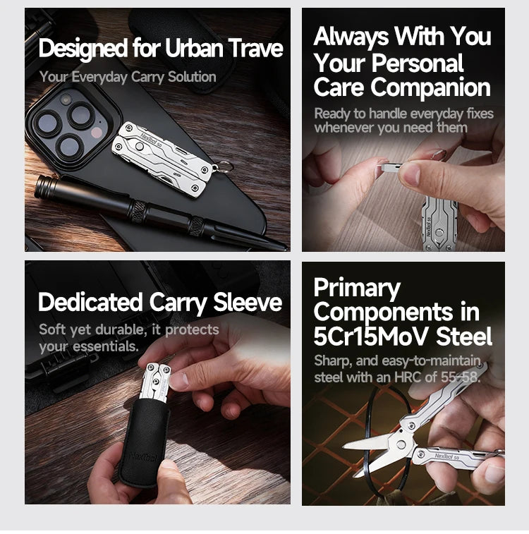 NexTool 8 In 1 Micro Multitools S0 Mini Sailor Scissors Mini Pocket Multitool EDC Folding Hand Tools Camping Survival Multitool
