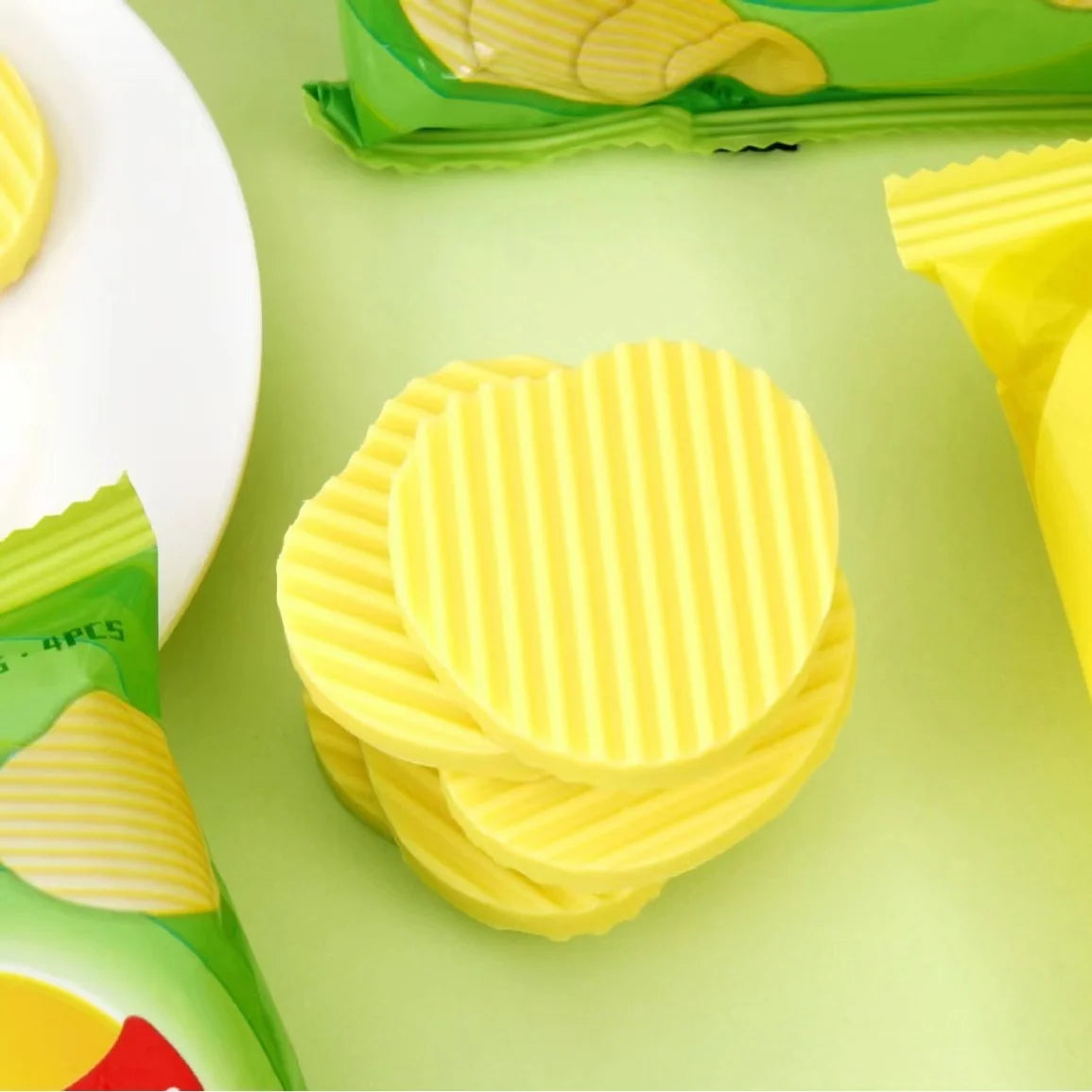 Aesthetic stationery back to school supplies Kawaii Stationery items Potato chips  Erasers rubber school stationery accessories
